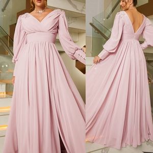 HEBEOS A-Line/Princess Chiffon Ruffles Floor-Length Prom